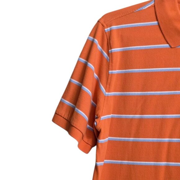 Brooks Brothers 346 Orange Striped Original Fit Polo Shirt Sz L - Picture 3 of 10